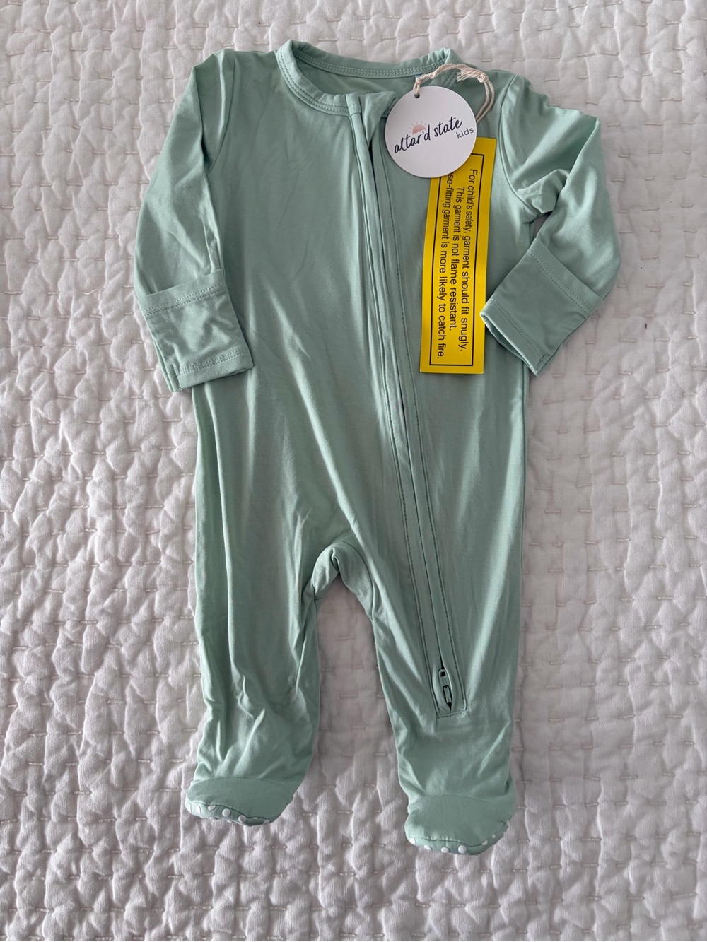 NWT Angel Dear/Altar'd State Kids Bamboo Mint Green Footie Sleeper Pajama